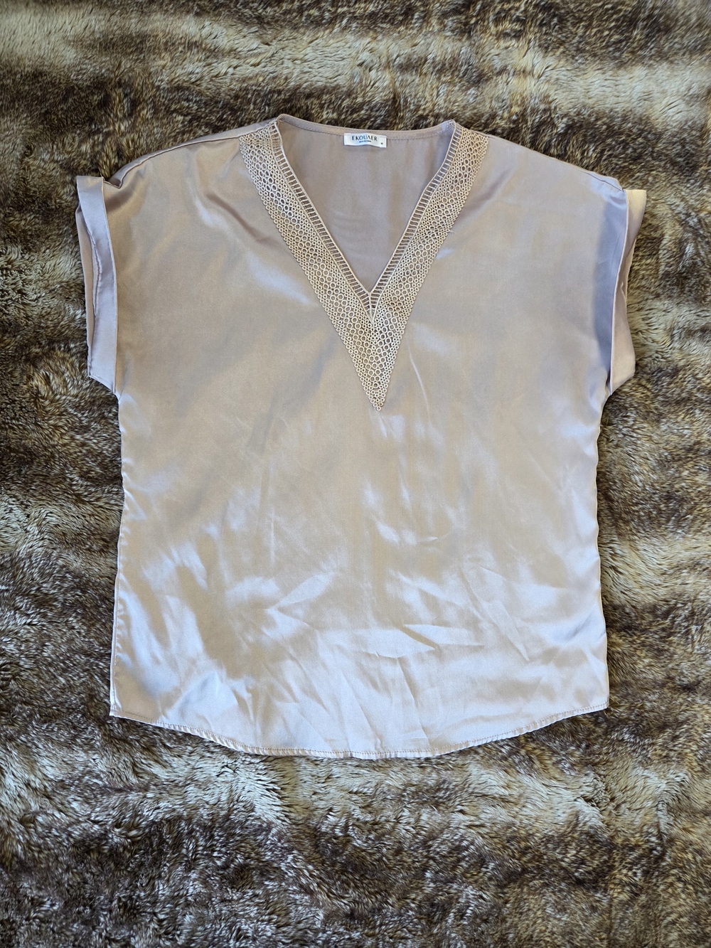Ekouaer Light Academia Satin Top M Feminine Lace Timeless Capsule Essential
